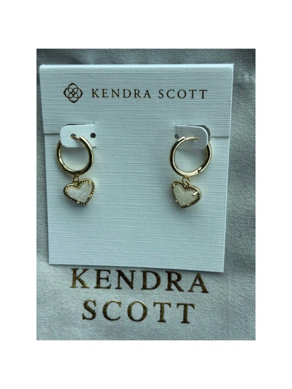 Kendra Scott white heart earrings